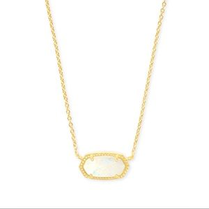 Kendra Scott Elisa Gold Pendant Necklace in White Kyocera Opal